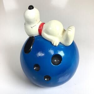 1966 Peanuts Snoopy Coin Bank UFS United Feature Syndicate Bowling Ball Blue